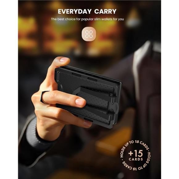 Mens Card Holder Slim Wallet Minimalist Wallet with ID Card Holder RFID Blocking - Picture 6 of 7